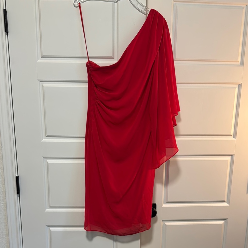 Jones New York Red One-Shoulder Cocktail Dress